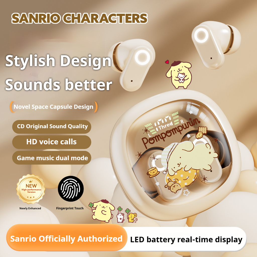 Tai nghe Bluetooth Sanrio J27 In-ear thoải mái khi đeo chip Bluetooth 6.0 cảm ứng thông minh