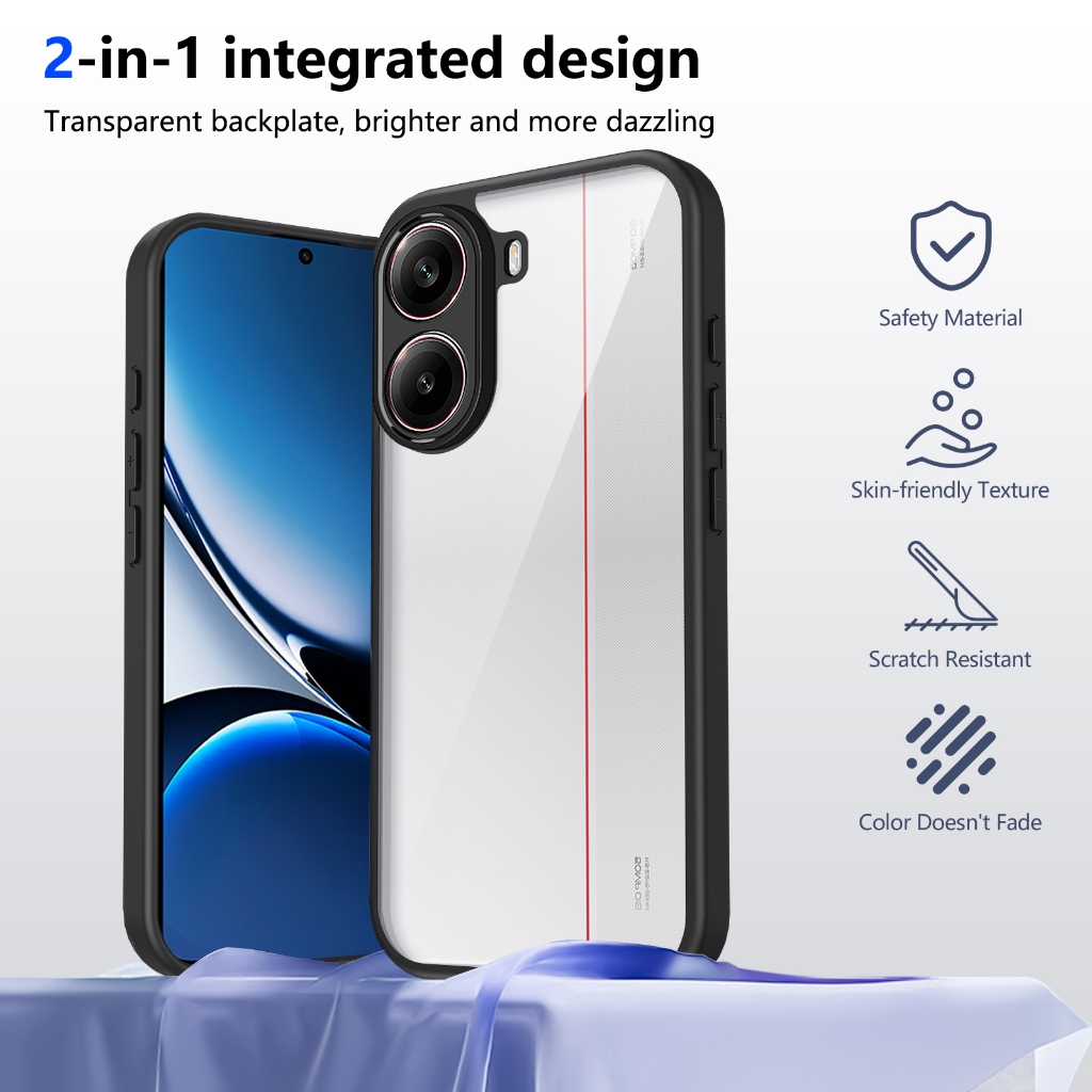 Ốp Điện Thoại Chống Sốc Trong Suốt Cho XIAOM POCO X3 X5 X6 X7 X8 Pro Max NFC 5G Vỏ Cứng Bảo Vệ Acrylic Mặt Sau Phụ Kiện