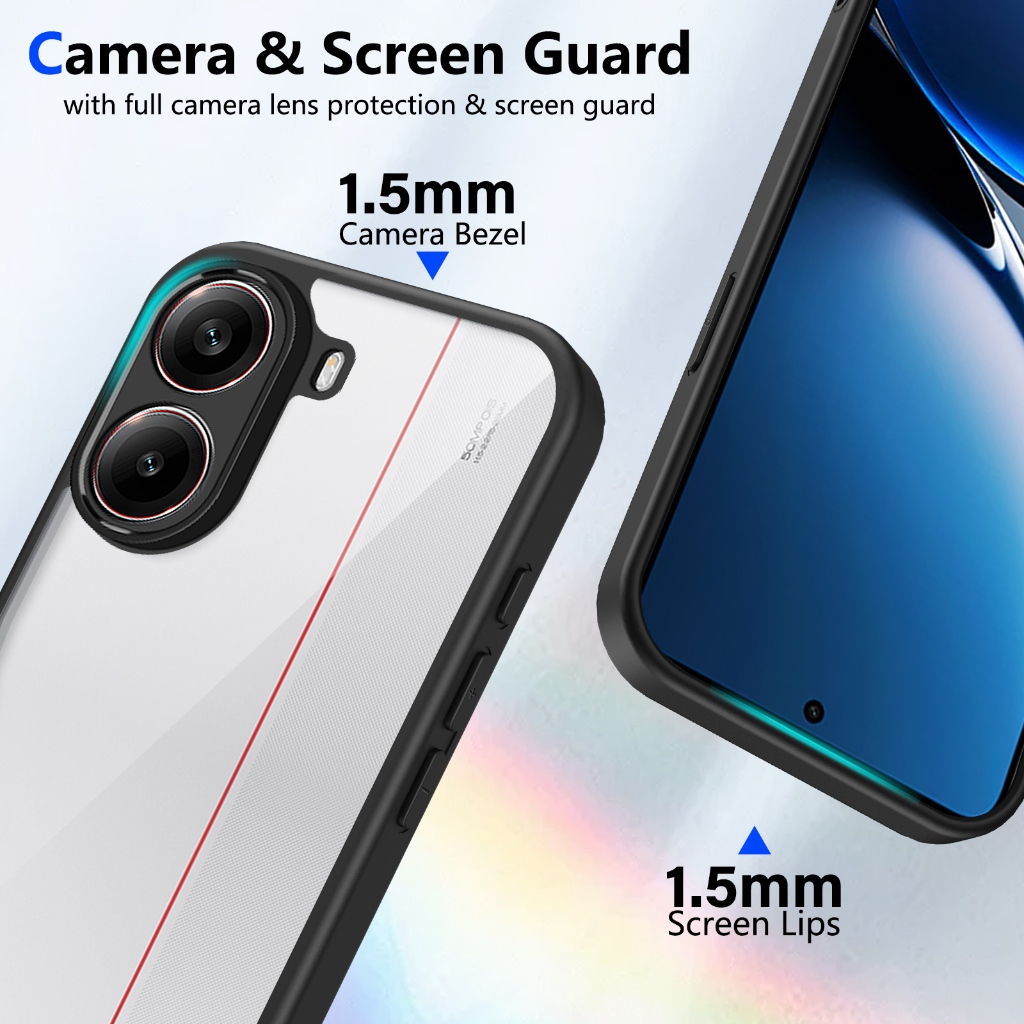 Ốp Điện Thoại Chống Sốc Trong Suốt Cho XIAOM POCO X3 X5 X6 X7 X8 Pro Max NFC 5G Vỏ Cứng Bảo Vệ Acrylic Mặt Sau Phụ Kiện