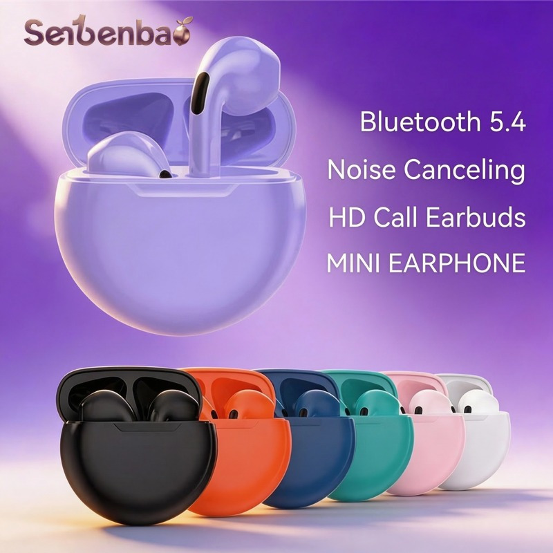 Tai Nghe Không Dây Pro 6 TWS Bluetooth 5.4 Có Mic Điều Khiển Cảm Ứng
