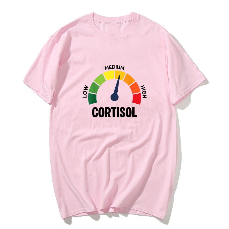 Thấp Cortisol Levels v Meme Áo nam Nữ 100% Cotton Áo Sơ Mi Tay Ngắn