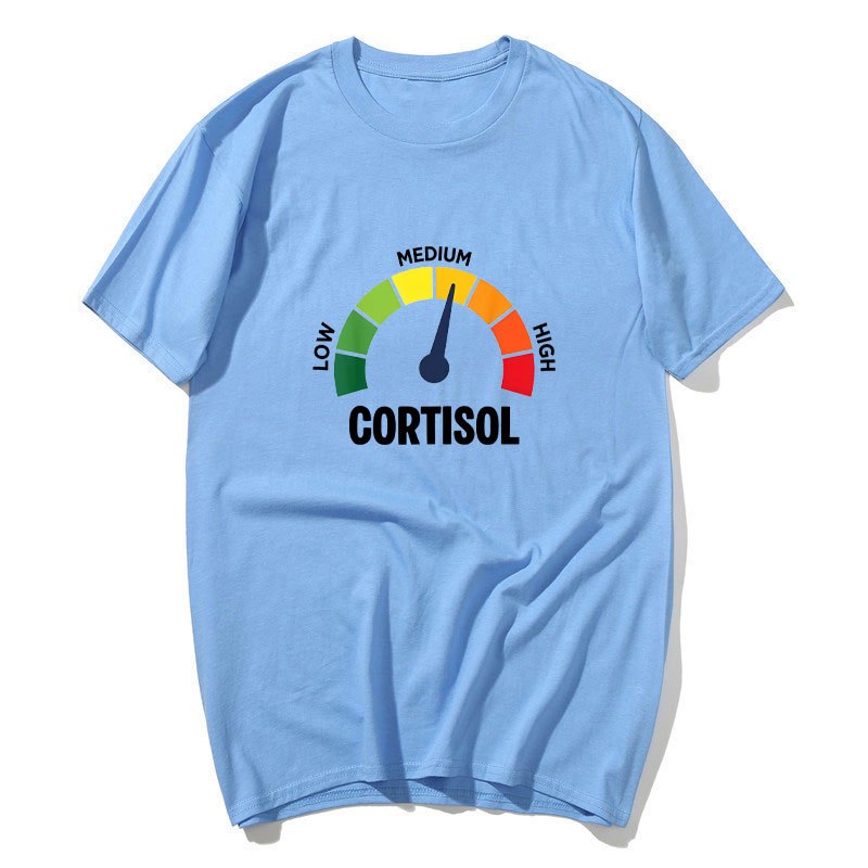 Thấp Cortisol Levels v Meme Áo nam Nữ 100% Cotton Áo Sơ Mi Tay Ngắn
