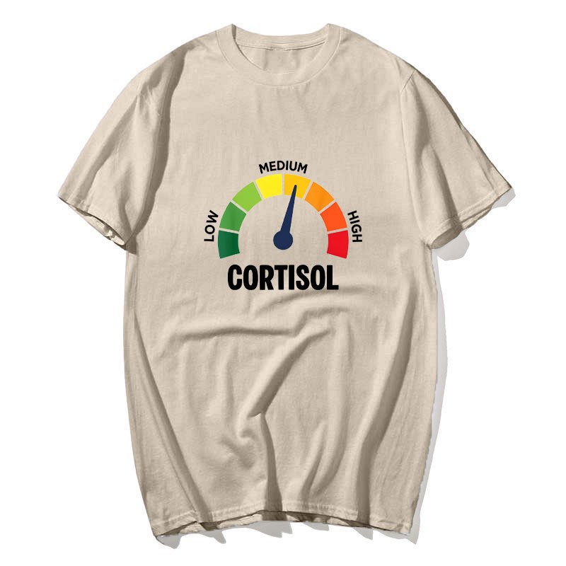 Thấp Cortisol Levels v Meme Áo nam Nữ 100% Cotton Áo Sơ Mi Tay Ngắn