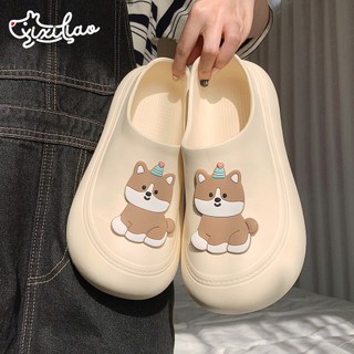 Xixitaio Fun Puppy Mặc Bên Ngoài Dép Lười Phong Cách Mới Bé Gái EVA Đế Mềm Mules