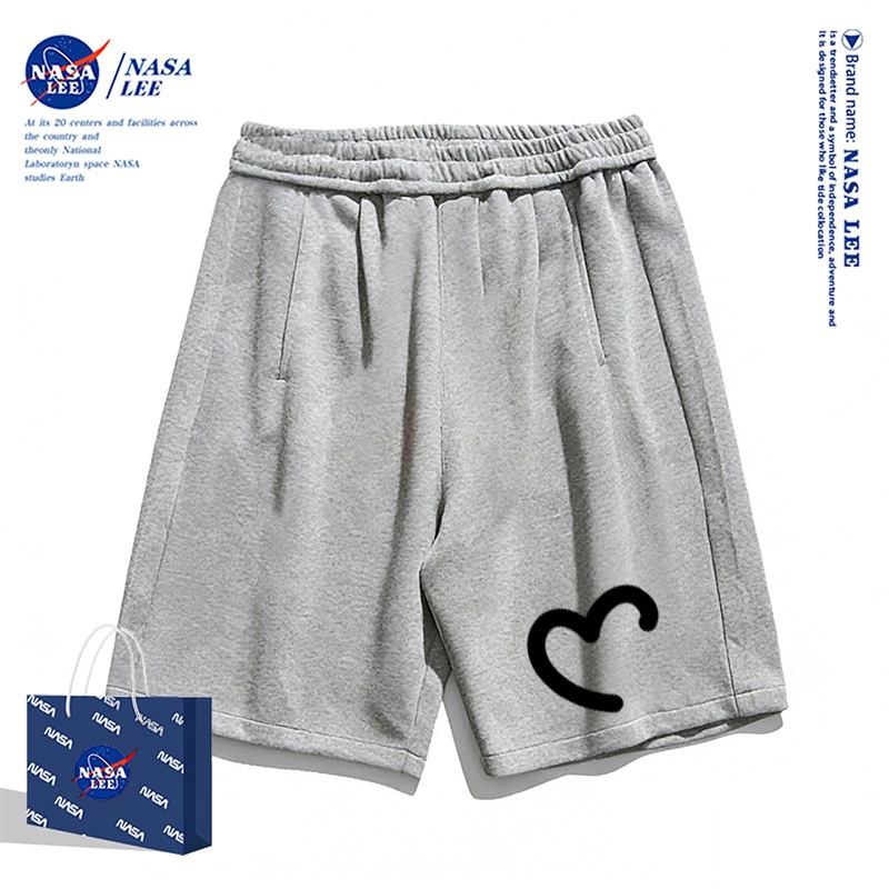 Quần short trẻ em NASA màu đen, kiểu mới mùa hè 2026, quần lửng, họa tiết trái tim dễ phối đồ, thoải mái và thoáng mát cho bé trai và bé gái