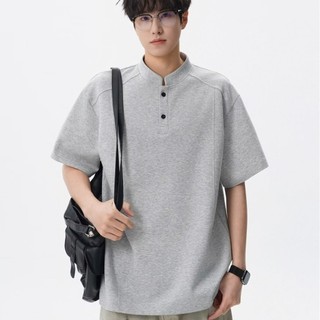 Mỹ Niche Plankton Đẹp Trai Retro Henry Cổ Ngắn Tay Áo polo Nam Nữ Mùa Hè Áo Thun ins Cao Cấp Tất Cả Trận Đấu Top