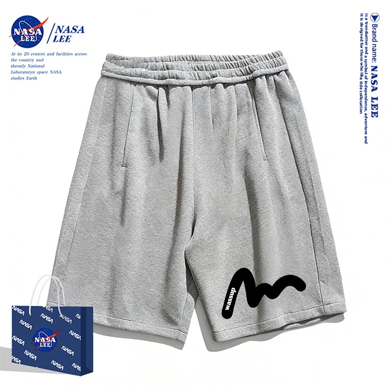 Quần short trẻ em NASA màu đen, họa tiết đường kẻ, phong cách thoải mái, mùa hè 2026, dễ phối đồ cho bé trai và bé gái