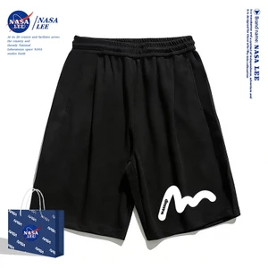 Quần short trẻ em NASA màu đen, họa tiết đường kẻ, phong cách thoải mái, mùa hè 2026, dễ phối đồ cho bé trai và bé gái