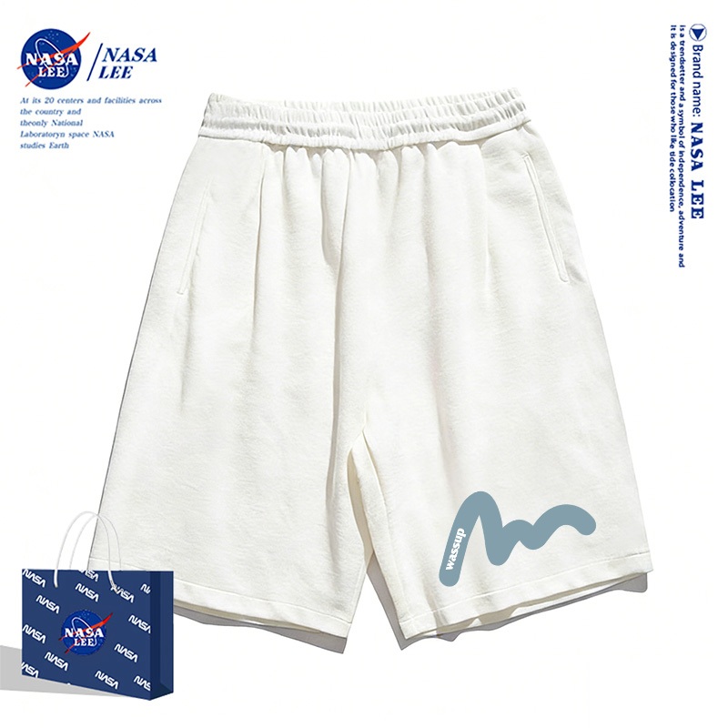 Quần short trẻ em NASA màu đen, họa tiết đường kẻ, phong cách thoải mái, mùa hè 2026, dễ phối đồ cho bé trai và bé gái