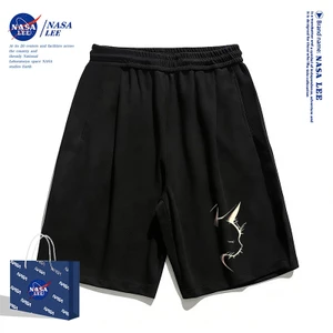 Quần short trẻ em NASA màu đen, họa tiết mèo, phong cách thoải mái, mùa hè 2026, dễ phối đồ cho bé trai và bé gái