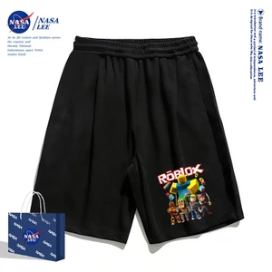 Quần short trẻ em NASA màu đen, họa tiết hoạt hình hè 2026, thoáng mát và thoải mái cho bé trai và bé gái