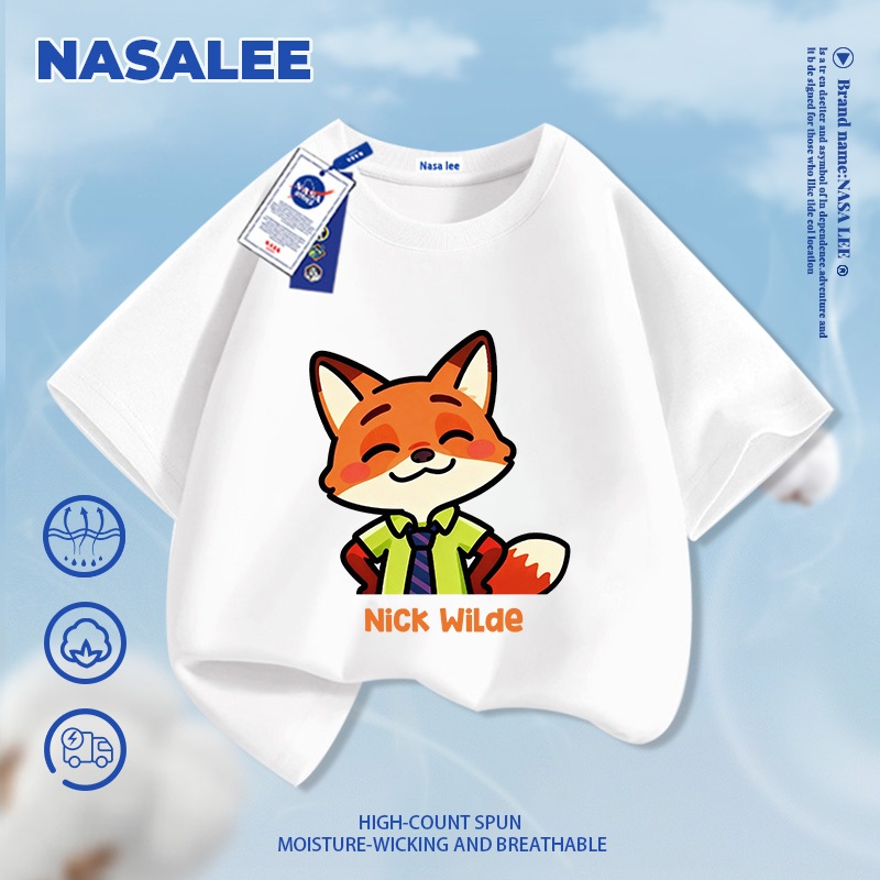 Quần short trẻ em NASA màu đen, họa tiết Nick, mùa hè 2026, thoải mái cho bé trai và bé gái