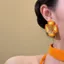 Bông tai cao cấp phong cách ngày lễ với họa tiết hoa cam