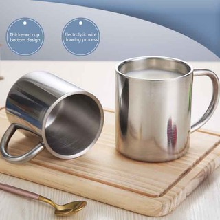 GHX Đôi Tường Thép Không Gỉ 304 Cốc Cà Phê Không Nắp Di Động Du Lịch, Trà Sữa, Văn Phòng VN