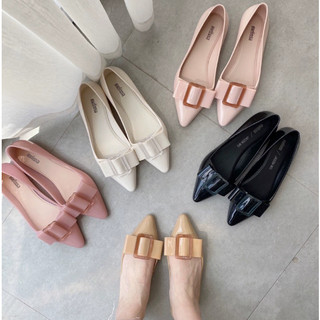 Giày Melissa Jelly Mới Nơ Mũi Nhọn Giày Nữ Thời Trang