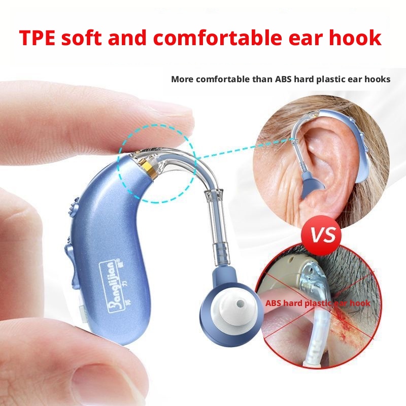 Máy trợ thính over-ear có thể sạc lại, bộ khuếch đại âm thanh khử tiếng ồn cho người già, thích hợp để sử dụng trên cả hai tai
