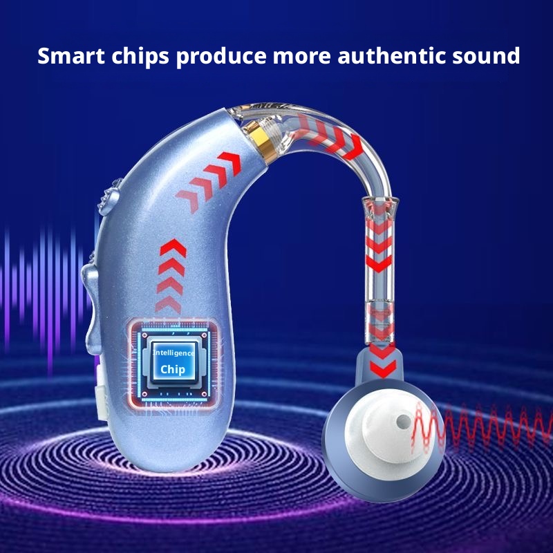 Máy trợ thính over-ear có thể sạc lại, bộ khuếch đại âm thanh khử tiếng ồn cho người già, thích hợp để sử dụng trên cả hai tai