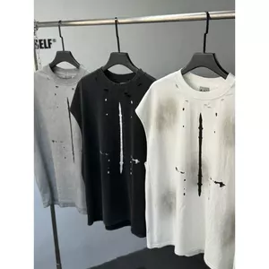 Sau Đại Học Đau Khổ Rửa Xe Tăng Top Tùy Chỉnh Nặng Chải Vintage Vải Plastisol In Áo Tee Không Tay