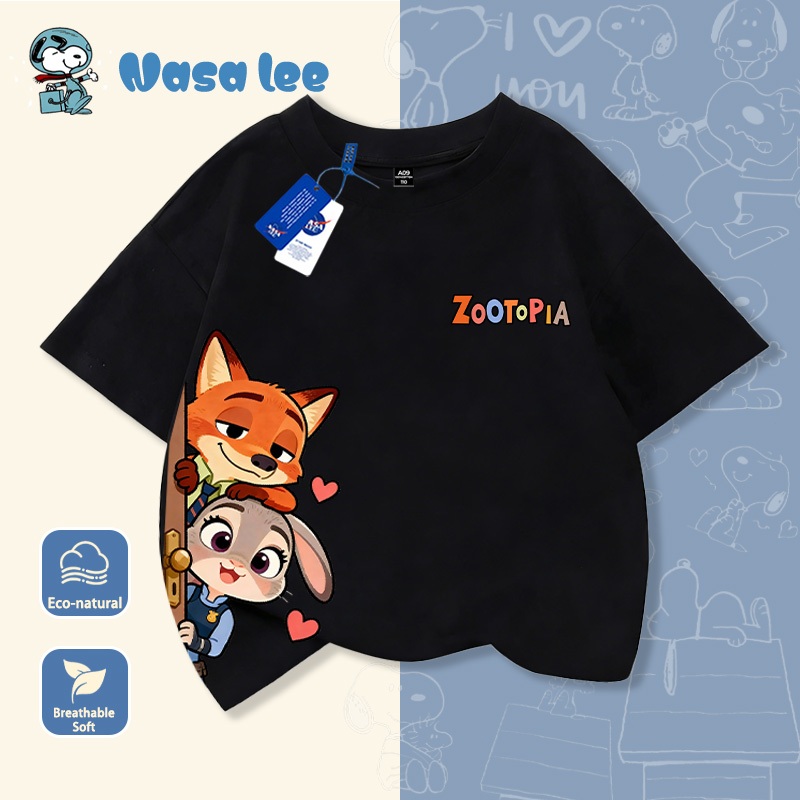 Áo thun tay ngắn trẻ em NASA Zootopia - Hàng mới hè, cotton thoáng mát, unisex.