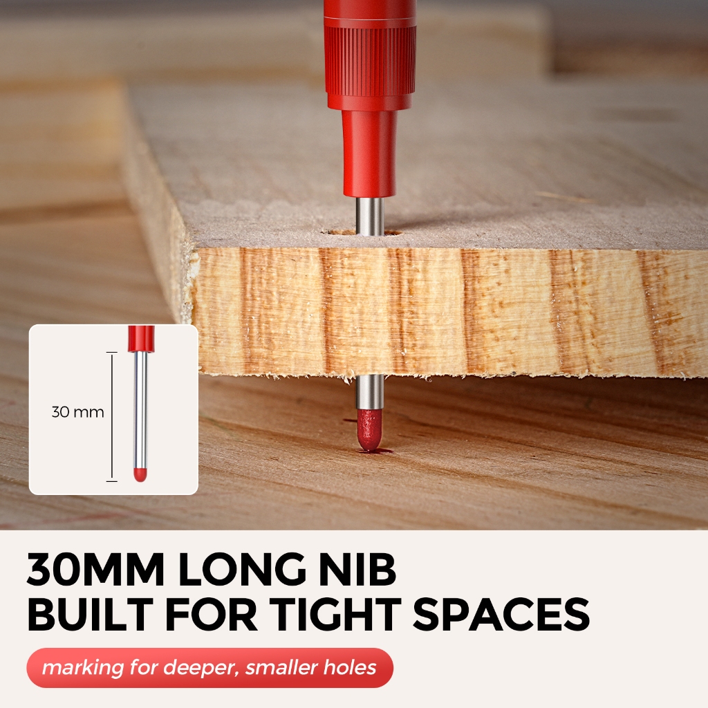 Nicpro 4 Bút Đánh Dấu Nib Dài 30 mm, Nhanh Khô Chống Thấm Nước, Dùng Cho Kim Loại Thép Ngói Thủy Tinh, Thợ Mộc
