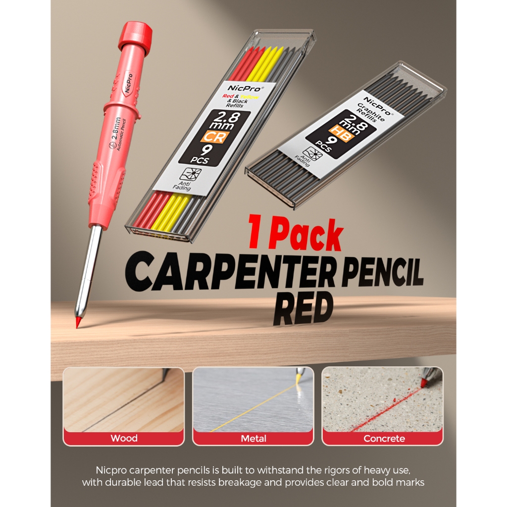 Thước dây đánh dấu Scriber chế biến gỗ Nicpro, Thước vuông trượt hợp kim nhôm có thể điều chỉnh với bút chì thợ mộc, Cân điều chỉnh góc, Công cụ thước đo hỗ trợ vẽ đường chính xác