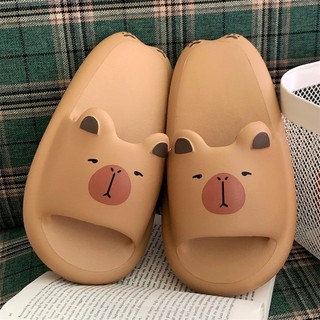 XIXITIAO Dép đôi mùa hè, dễ thương, kiểu Capybara, dùng trong nhà, mềm mại và thoải mái