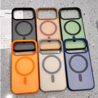 Ốp Điện Thoại Silicon Acrylic Từ Tính Màu Trơn Đơn Giản Cho iPhone 17 16 15 14 13 12 11 Pro Max XR XS Max 7 8 Plus Ốp Lưng