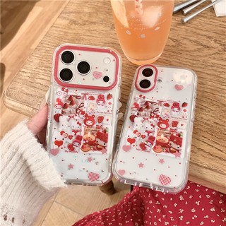 Ốp điện thoại PC họa tiết hoạt hình dâu tây cho iphone 17 pro max