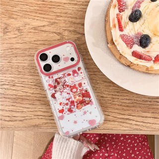 Ốp điện thoại PC họa tiết hoạt hình dâu tây cho iphone 17 pro max