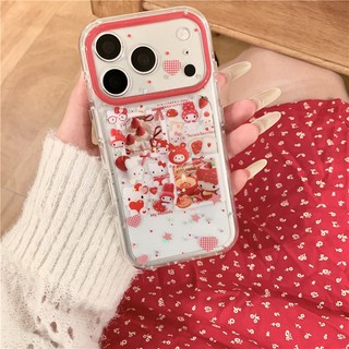 Ốp điện thoại PC họa tiết hoạt hình dâu tây cho iphone 17 pro max