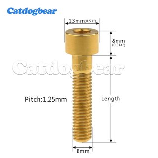 Bu lông titan Catdogbear M8x15 20 25 30 35 40 45 50 60 70mm DIN 912, đa kích cỡ, phù hợp cho xe máy