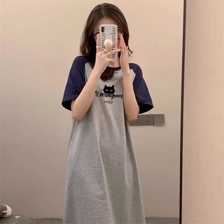 Váy ngủ hoạt hình dáng rộng từ vừa đến dài, thoáng khí cho nữ mùa hè