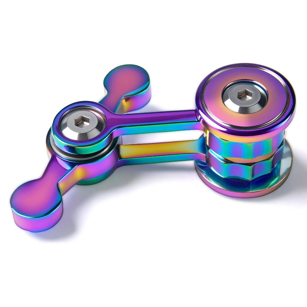 1PC Rainbow EDC Chaos Pendulum Fidget Spinner | Đồ chơi giảm căng thẳng bằng kim loại | Con quay hồi chuyển giải nén mạ điện màu ngẫu nhiên