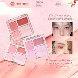🍑【Adel Floro】Phấn Má Hồng & Highlight 4 Màu | Tạo Khối Nhẹ, Hiệu Ứng Glow Tự Nhiên, Lâu Trôi