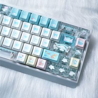 Cinnamoroll Side Shine Through Keycaps PBT Dye-sub Cherry Profile Keycap Custom Keycaps Tương thích với Cherry Gateron MX Switch