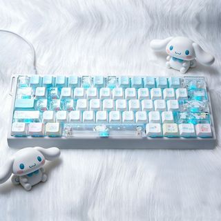 Cinnamoroll Side Shine Through Keycaps PBT Dye-sub Cherry Profile Keycap Custom Keycaps Tương thích với Cherry Gateron MX Switch