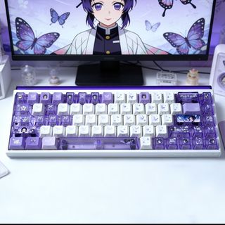 Kochou Shinobu Side Shine Through Keycaps PBT Dye-sub Cherry Profile Keycap Custom Keycaps Tương thích với Cherry Gateron MX Switch