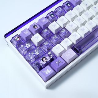 Kochou Shinobu Side Shine Through Keycaps PBT Dye-sub Cherry Profile Keycap Custom Keycaps Tương thích với Cherry Gateron MX Switch