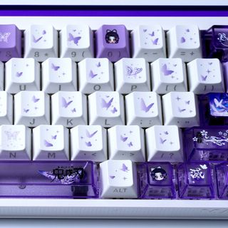 Kochou Shinobu Side Shine Through Keycaps PBT Dye-sub Cherry Profile Keycap Custom Keycaps Tương thích với Cherry Gateron MX Switch