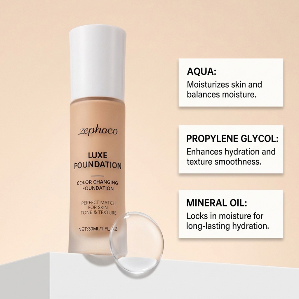 Kem nền zephoco Luxe - Kem nền đổi màu - Điều chỉnh màu nhiệt - Phù hợp hoàn hảo cho tông màu da & họa tiết 1fl.oz