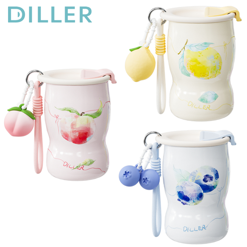 Diller 11oz / 320ml Gốm Phủ Lót Cốc Cà Phê Có Nắp Bình Chân Không Nóng Lạnh Tumbler D9518