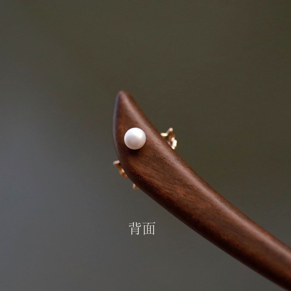Kẹp Tóc Ngắn 15cm từ Gỗ Đàn Hương với Thiết kế Sườn Xám - Phù Hợp Hàng Ngày và Đi Lại