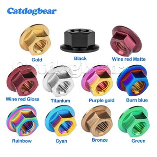 Catdogbear Đai ốc titan đa kích cỡ mặt bích, phù hợp cho xe đạp, xe máy và ô tô