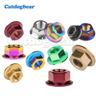 Catdogbear Đai ốc titan đa kích cỡ mặt bích, phù hợp cho xe đạp, xe máy và ô tô