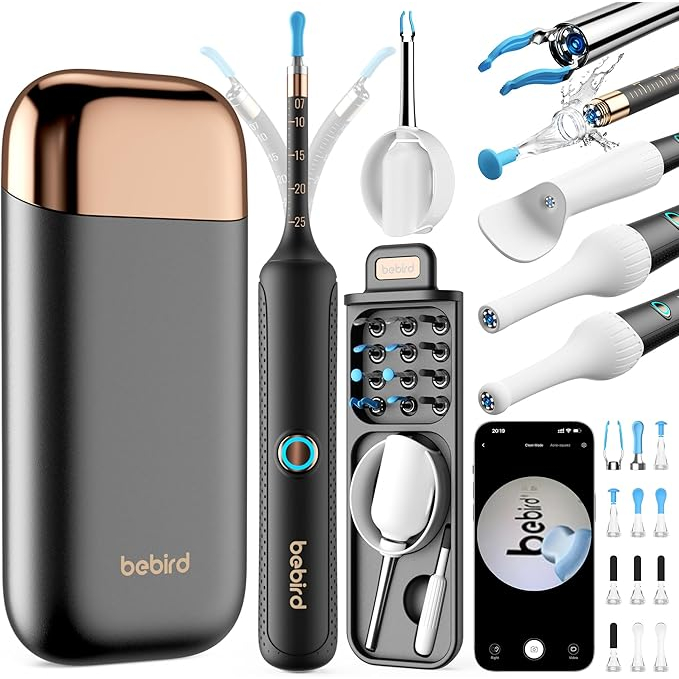 Bebird Earsight Plus Bộ Camera làm sạch tai | Nhíp tẩy sáp tai không đau + Đầu chống trầy xước | Borescope linh hoạt cấp y tế