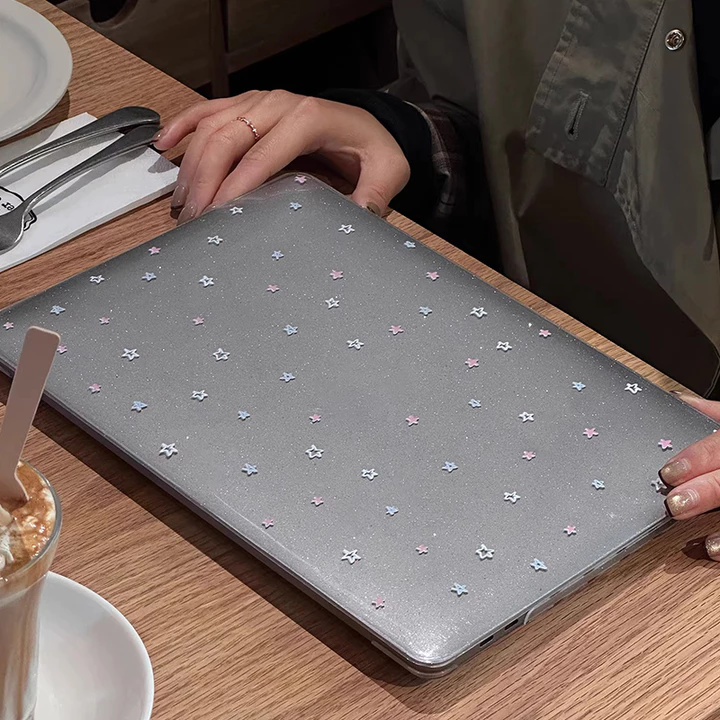 Ốp lưng lấp lánh in hình ngôi sao đầy màu sắc cho 2026 MacBook Neo A3404 Air M5 13 inch A3449 Air15 inch M5 A3448 Pro14 inch M5 A3434 Pro16 M5 Air M1 A2337 Pro13 M1 M2 A2338 Air13.6 M4 M3 M2