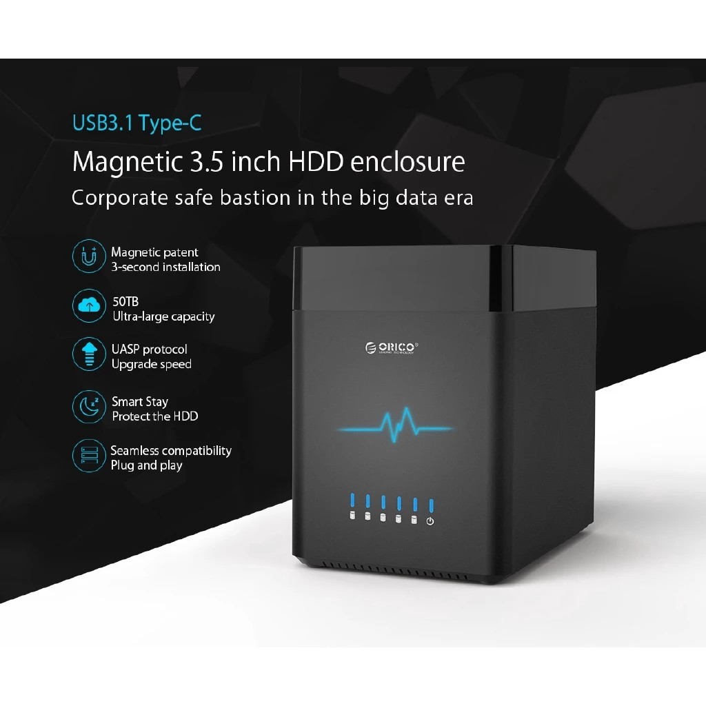 ORICO DS500 Series hdd Docking Station 3,5 inch 5 Bay Vỏ ổ cứng SATA sang USB3.0 / Type-C | BigBuy360 - bigbuy360.vn