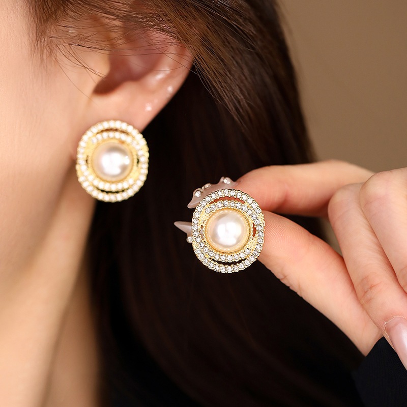 Bông tai Zircon Tai Kim Cương Hai Mảnh Hàn Quốc Bông Tai Vuông Bộ 2025 Phụ Kiện Thời Trang Nữ Mới