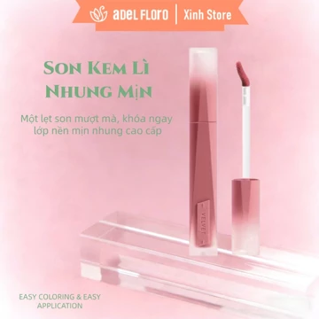 【Adel Floro.Xinh】Son Lì Nhung Velvex| Mềm mịn như nhung,Lên màu chuẩn, Lâu trôi, Khô môi,Làm đầy môi