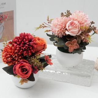 Nhân Tạo Hoa Hồng Bồ Công Anh Chậu Hoa Lụa Cây Giả Cây Cảnh Trang Trí Nhà Phòng Khách Bàn Trang Trí Thẩm Mỹ Quà Tặng Văn Phòng Phong Cách Bắc Âu Máy Tính Để Bàn Pambahay